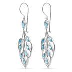Sajen Silber - Schweizer Blauer mystisher Quarz Ohrringe 925 Silber rhodiniert ca. 5.44 ct