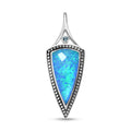Sajen Silber - Blauer Opaltraum (Dublett), Schweizer Blauer Topas Anhänger 925 Silber rhodiniert ca. 8.90 ct
