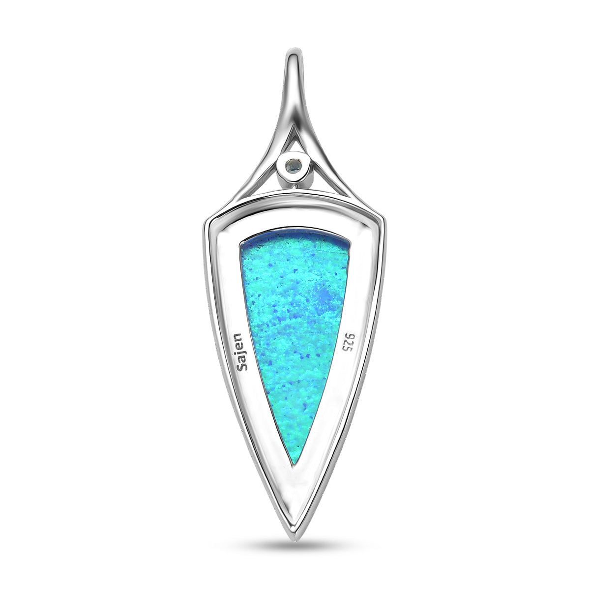 Sajen Silber - Blauer Opaltraum (Dublett), Schweizer Blauer Topas Anhänger 925 Silber rhodiniert ca. 8.90 ct