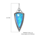Sajen Silber - Blauer Opaltraum (Dublett), Schweizer Blauer Topas Anhänger 925 Silber rhodiniert ca. 8.90 ct