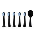 Set of 6pcs replacement head - white 5PCS Nylon Brush+1PC Silicone Brush   Size: Nylon Brush:8*2cm; Silicone Brush:9.5*2cm                                   Weight: 40g Material: ABS