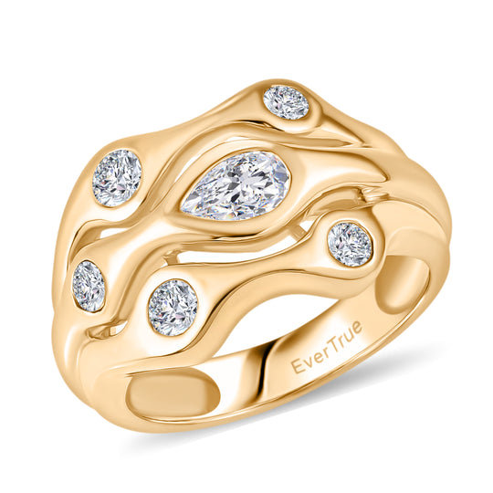 EVER TRUE Weißer Topas Ring Nickelfreies Messing (Größe 18.00) ca. 1,16 ct