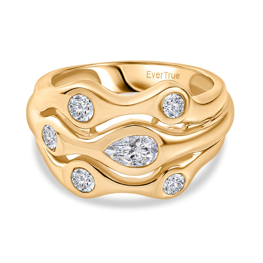 EVER TRUE Weißer Topas Ring Nickelfreies Messing (Größe 18.00) ca. 1,16 ct
