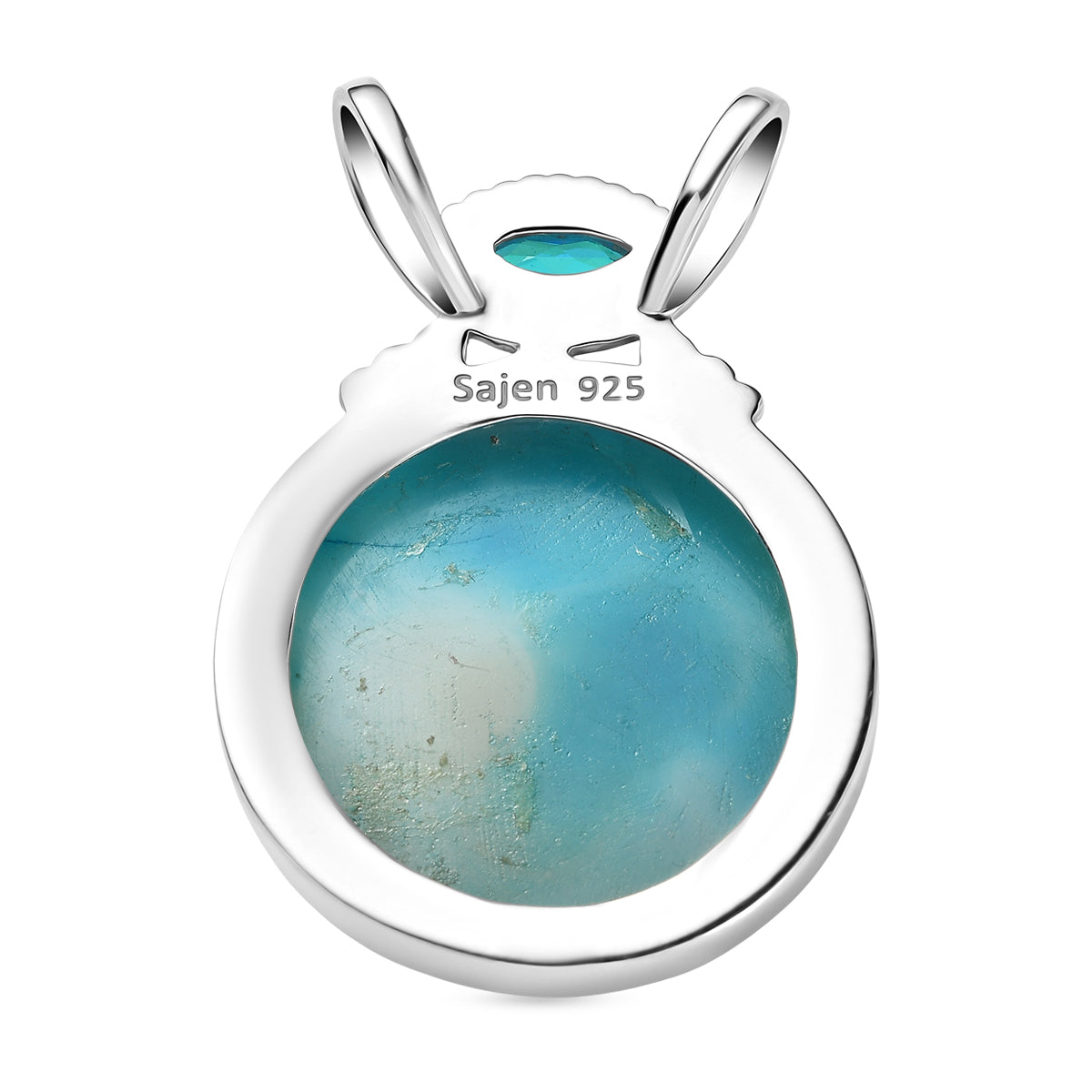 Sajen Silber - AAA Drusy, Regenbogen Paraiba Anhänger 925 Silber rhodiniert ca. 113.60 ct
