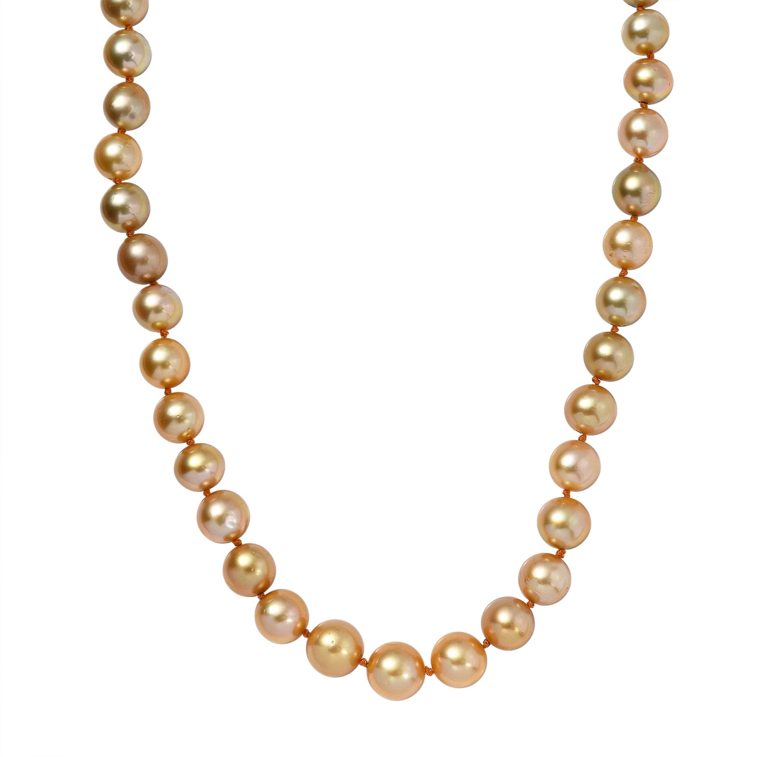 AAAA Goldene Südsee Perle (7-12 mm) Halskette ca. 45 cm 750 Gelb Gold