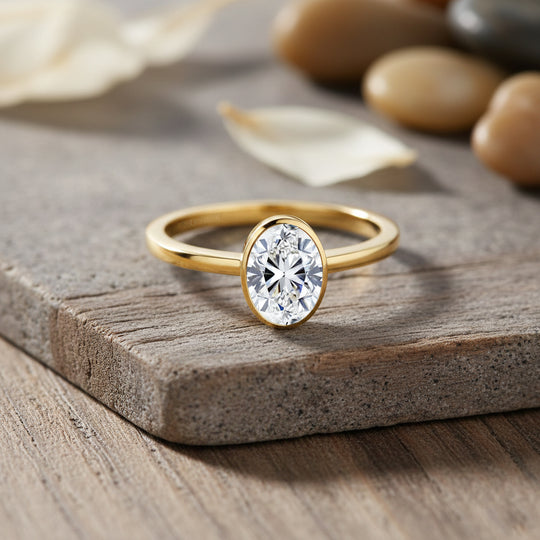 LUXURIANT DIAMOND - Lab Grown Diamant SI-GH Ring 925 Silber 750 Gelbgold Vermeil (Größe 17.00) ca. 1.00 ct