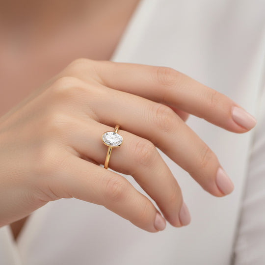 LUXURIANT DIAMOND - Lab Grown Diamant SI-GH Ring 925 Silber 750 Gelbgold Vermeil (Größe 17.00) ca. 1.00 ct