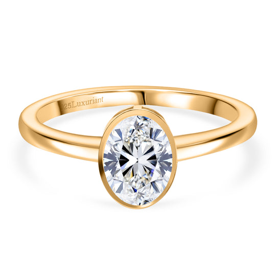 LUXURIANT DIAMOND - Lab Grown Diamant SI-GH Ring 925 Silber 750 Gelbgold Vermeil (Größe 17.00) ca. 1.00 ct