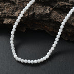 D'Joy Weißer Mondstein Halskette ca. 45 cm + 5 cm Extender, 925 Silber rhodiniert ca. 30.00 ct