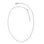 D'Joy Weißer Mondstein Halskette ca. 45 cm + 5 cm Extender, 925 Silber rhodiniert ca. 30.00 ct