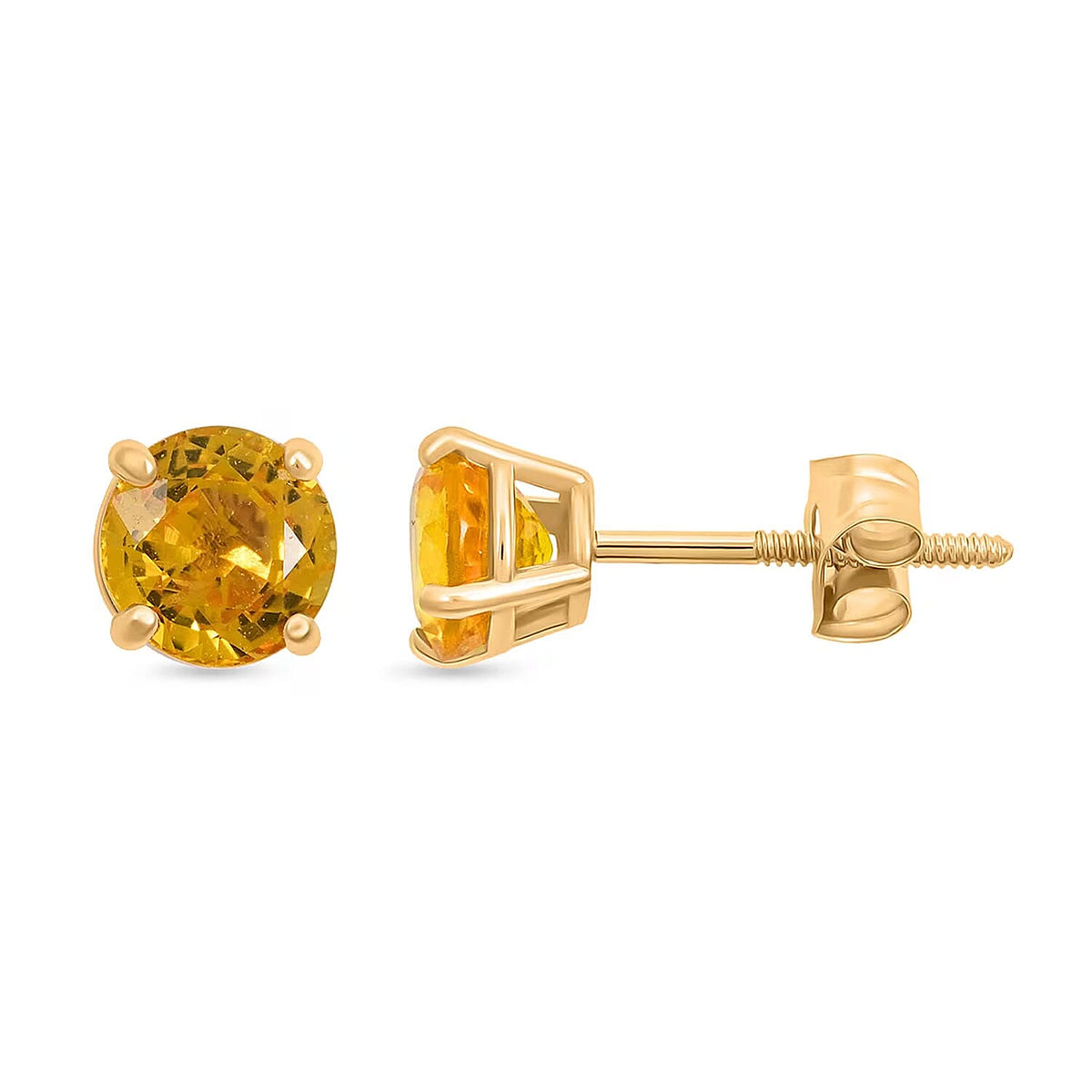 LUXORO AAA Gelber Saphir Ohrringe 585 Gold ca. 1,10 ct.