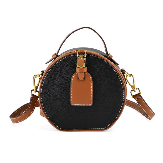 Echtleder Crossbody Tasche klassisches Design 11 x 8 x 16 cm oliv tan