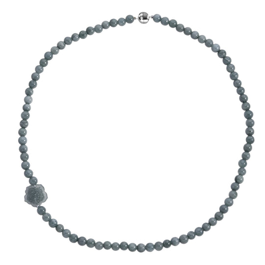 EXTREM SELTEN Natürlicher Olmek Jadeit Halskette ca. 50 cm 925 Silber rhodiniert ca. 170.00 ct