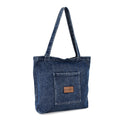 LIVMORE Shopper Tasche mit Reißverschlussfach und Innenfach 42 x 34 x 8 cm Dunkelblau