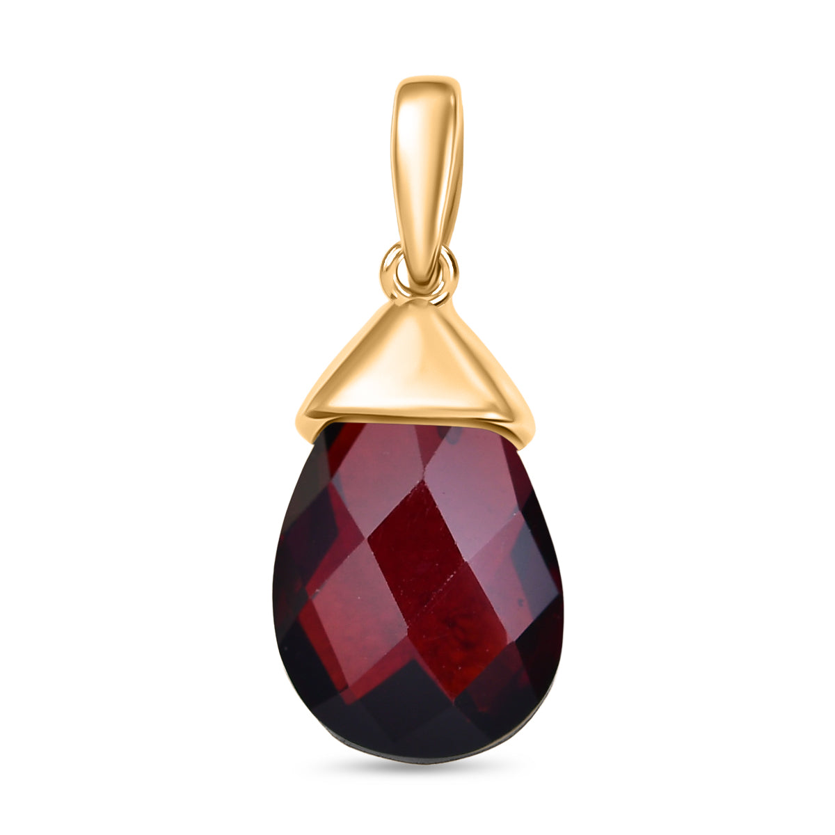 D'Joy AA Mosambik Granat Anhänger 925 Silber Gelbes Gold ca. 5.00 ct