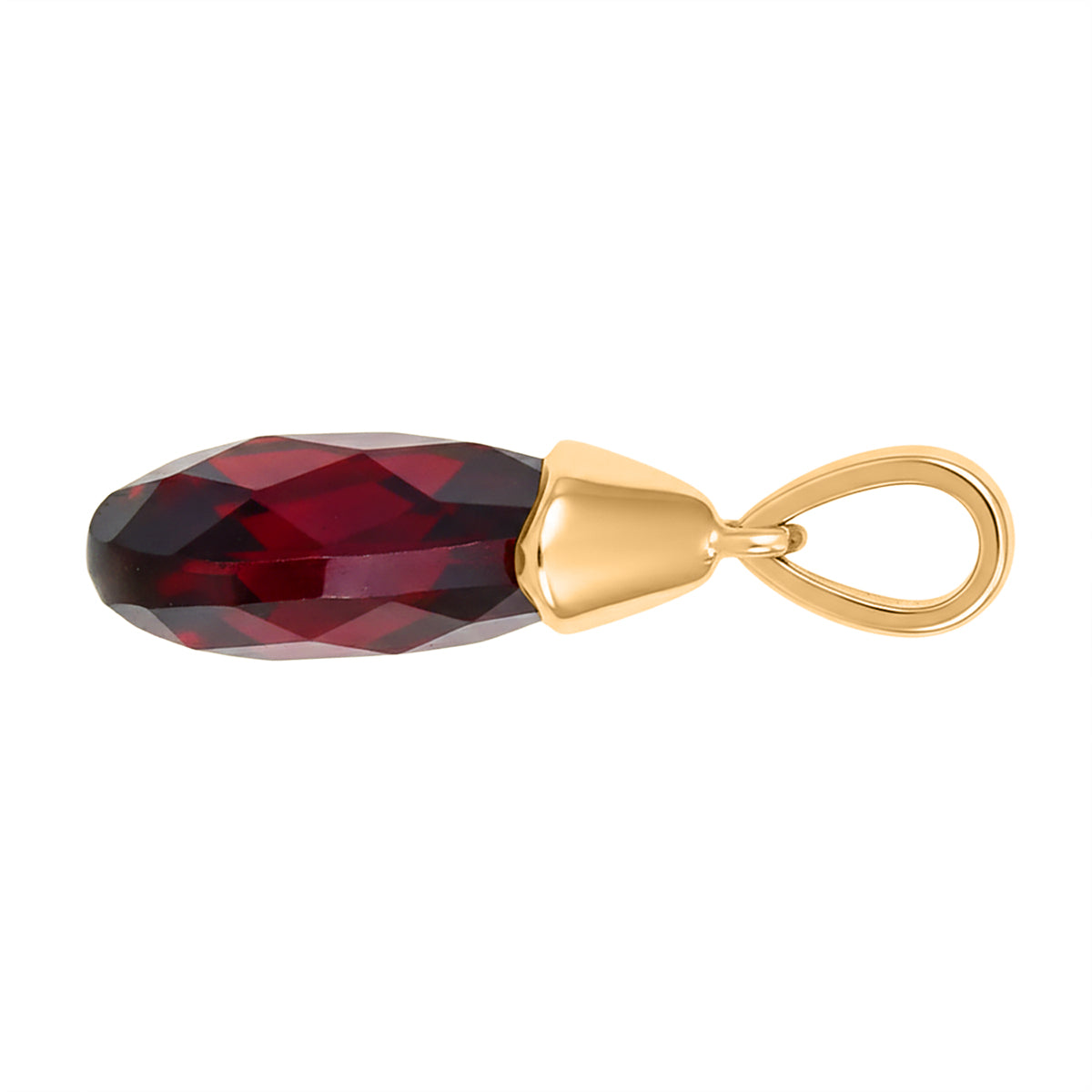 D'Joy AA Mosambik Granat Anhänger 925 Silber Gelbes Gold ca. 5.00 ct