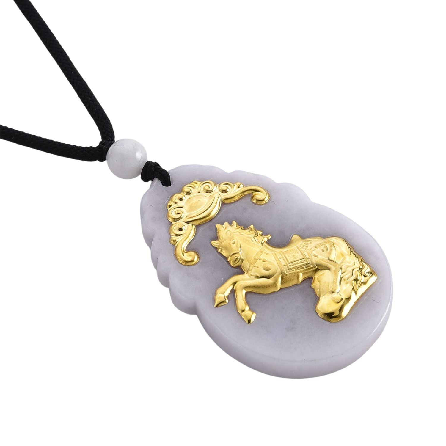Weiße Jade Halskette Flexibles (ca. 70 cm) 999 Gelb Gold ca. 85,00 ct.