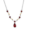 EVER TRUE Mosambik Granat Halskette ca. 50 cm Edelstahl Zweifarbige Beschichtung ca. 1,76 ct.