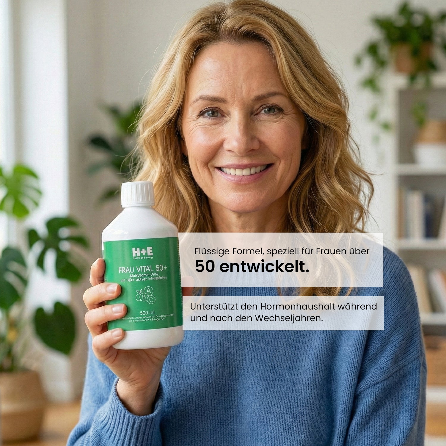 H+E Frau Vital 50+: flüssiges Multivitamin-Konzept mit über 140 sorgfältig abgestimmten Inhaltsstoffen, 500ml