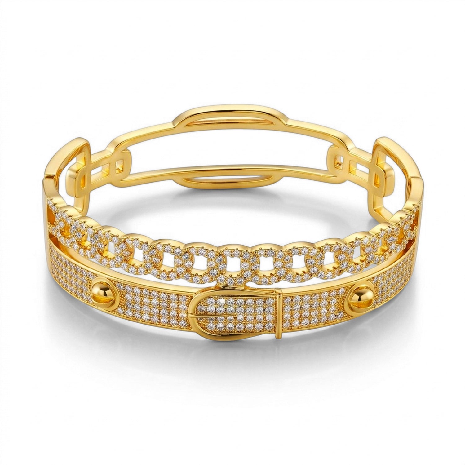 Weißer Zirkonia Armreif ca. 19 cm Nickelfreies Messing