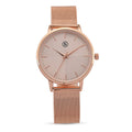 STRADA Armbanduhr, zweifarbiges Sonnenschliff Zifferblatt, roségoldfarben, 316L Edelstahl Mesharmband