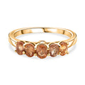 D'Joy AA Goldener Saphir, Weißer Diamant Ring 925 Silber 750 Gelb Vergoldet (Größe 17.00) ca. 1,24 ct