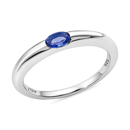 D'Joy AA Tansanit Ring 925 Silber rhodiniert (Größe 20.00) ca. 0,23 ct