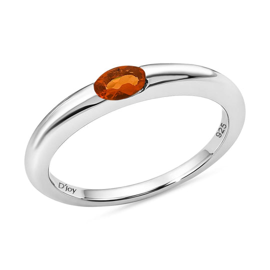 D'Joy AA Feueropal Ring 925 Silber rhodiniert (Größe 17.00) ca. 0,15 ct