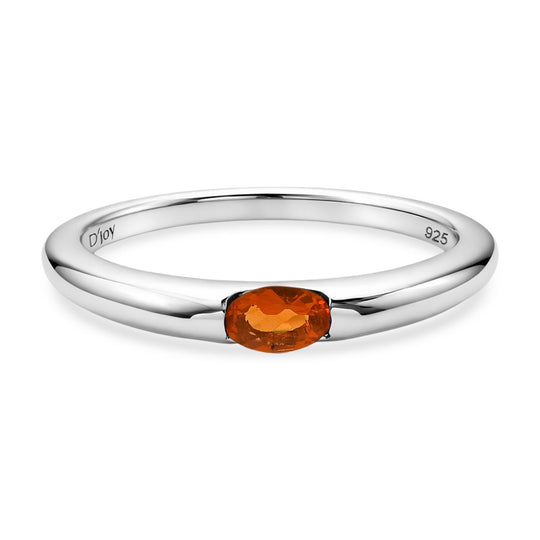 D'Joy AA Feueropal Ring 925 Silber rhodiniert (Größe 17.00) ca. 0,15 ct
