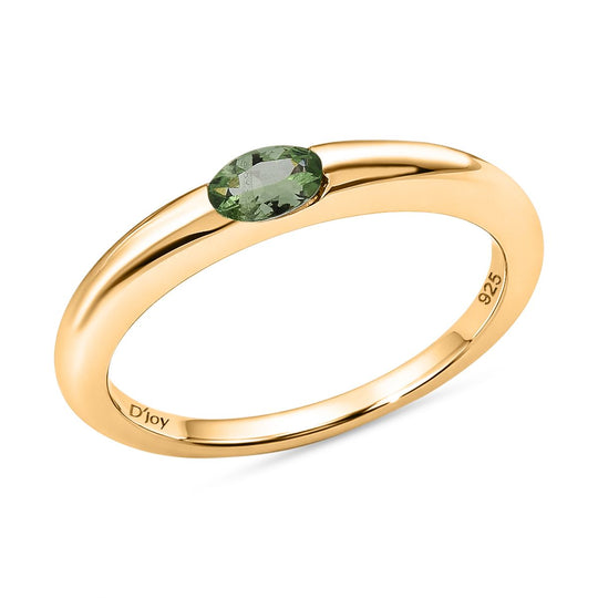 D'Joy AA Tsavorite Granat Ring 925 Silber 750 Gelb Vergoldet (Größe 21.00) ca. 0,24 ct