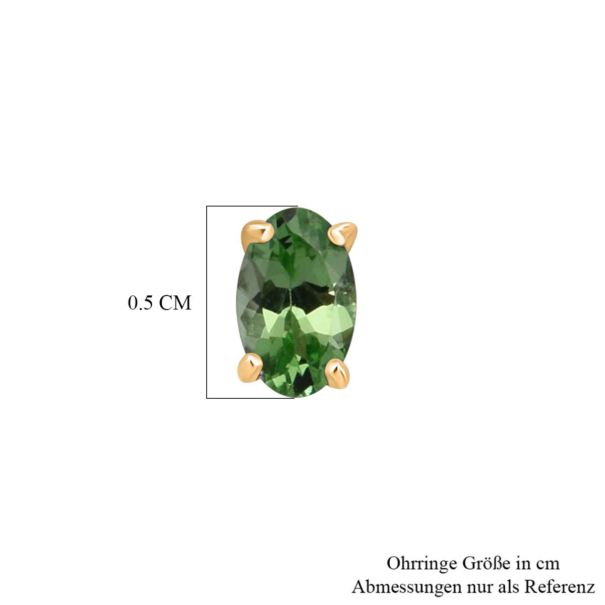 D'Joy AA Tsavorite Granat Ohrringe 925 Silber 750 Gelb Vergoldet ca. 0.49 ct
