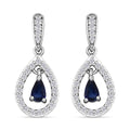 D'Joy AAA Ceylon-Saphir, Moissanit Ohrringe 925 Silber rhodiniert ca. 0.76 ct