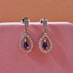 D'Joy AAA Ceylon-Saphir, Moissanit Ohrringe 925 Silber rhodiniert ca. 0.76 ct