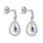 D'Joy AAA Ceylon-Saphir, Moissanit Ohrringe 925 Silber rhodiniert ca. 0.76 ct