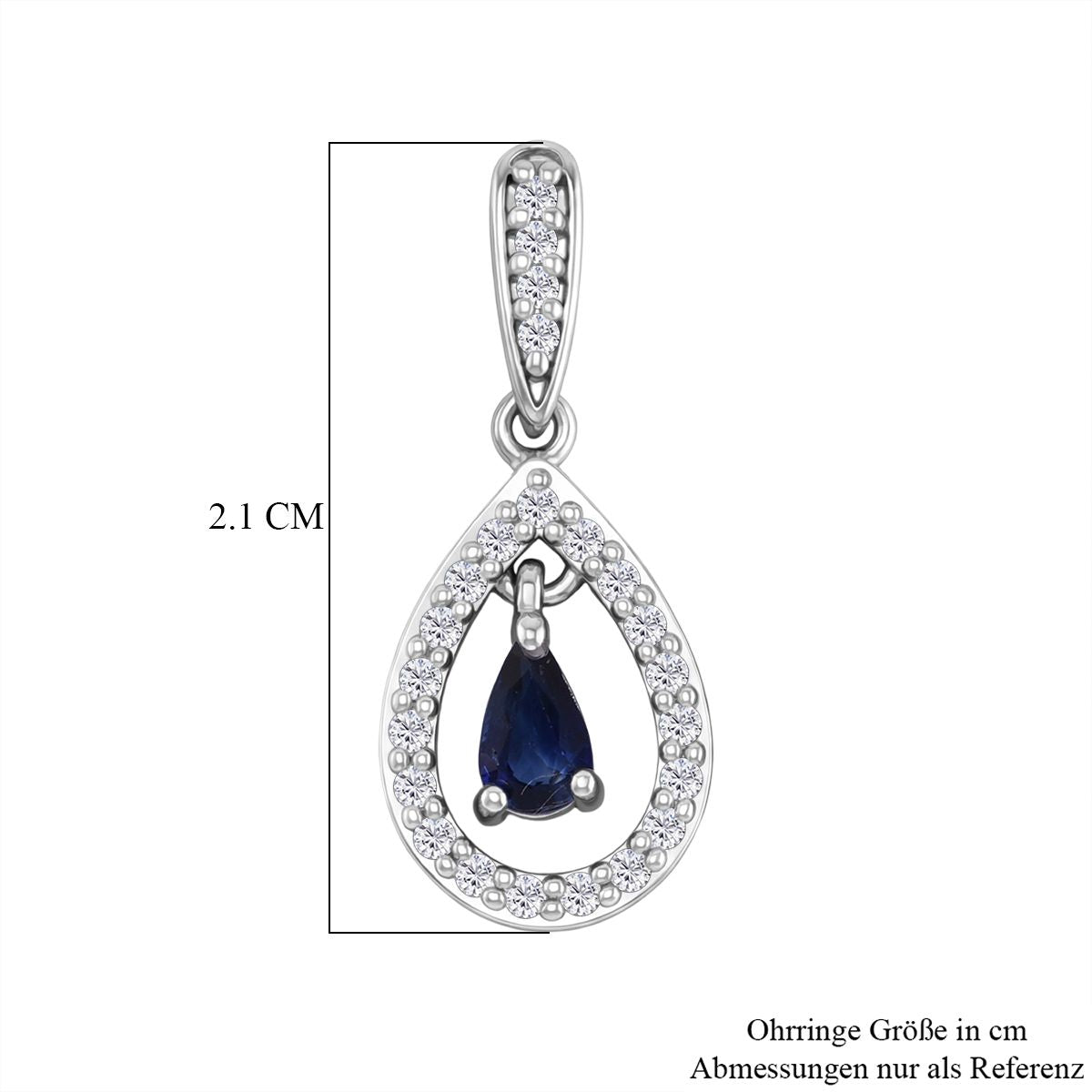D'Joy AAA Ceylon-Saphir, Moissanit Ohrringe 925 Silber rhodiniert ca. 0.76 ct
