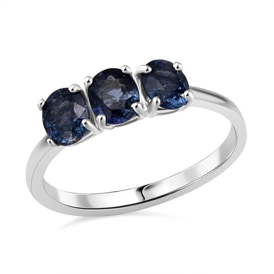D'Joy AAA Ceylon-Saphir Ring 925 Silber rhodiniert (Größe 17.00) ca. 1,24 ct