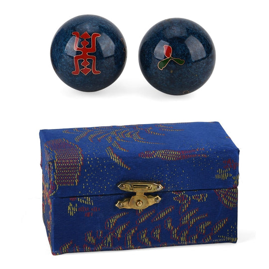Cloisonne enamel fitness ball Dragon Size:3# 4.7cm Material:Iron Color: Black