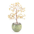 LIVMORE Edelsteinbaum mit 168 Citrin Perlen Keramikschale ca. 18 cm Gelb