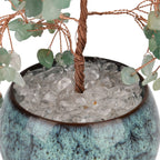 LIVMORE Edelsteinbaum mit 168 Aventurin Perlen Keramikschale ca. 18 cm Grün