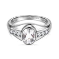 EVER TRUE Weißer Topas, Weißer Zirkonia Ring 316L Edelstahl (Größe 16.00)
