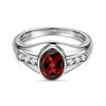 EVER TRUE Roter Granat, Weißer Zirkonia Ring 316L Edelstahl (Größe 16.00)