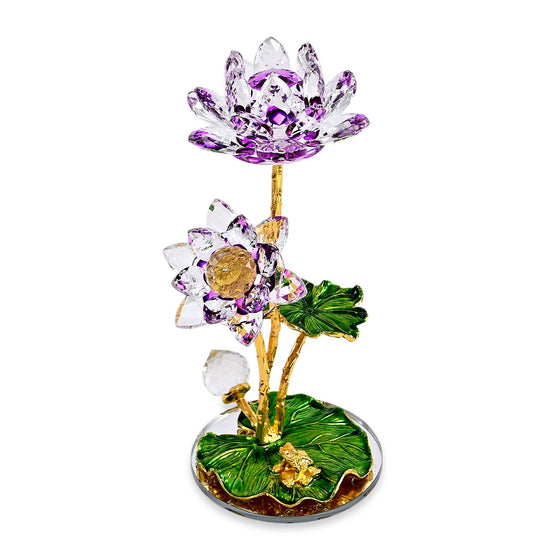 Kristall Lotus Blüte, 18 x 7,5 cm, Lila