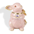 Dekorative hasenförmige Schmuckbox aus Metall und Kristalloptik, 12x7cm, Rosa