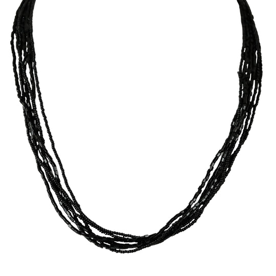 IL MURANO DI FRANCESCA - 6-reihiges Collier ca. 50 cm, 925 Silber, 750 Gelb vergoldet, Rot