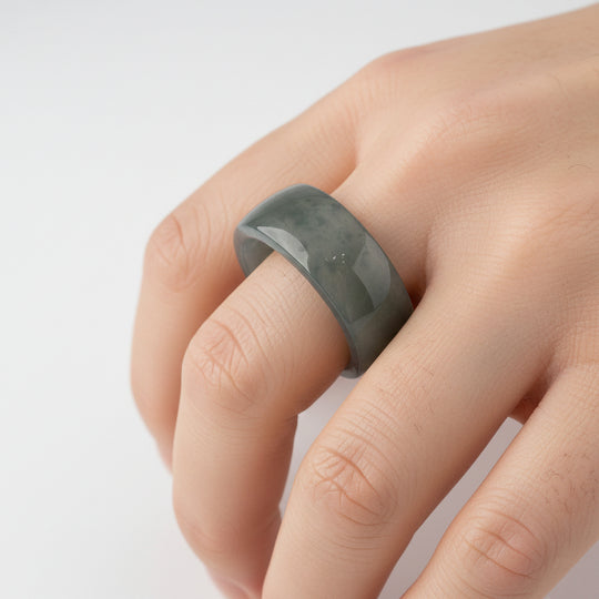 EXTREM SELTEN-Natürlicher Olmek Jadeit Ring (Größe 18.75) ca. 45.00 ct