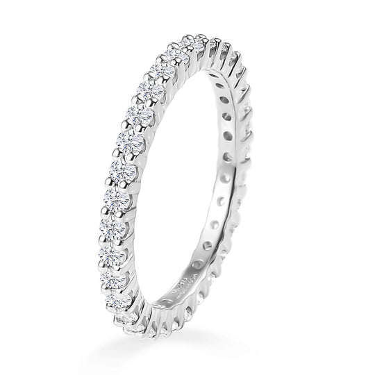 D'Joy Moissanit Ring 925 Silber Rhodiniert (Größe 19.00) ca. 1,09 ct