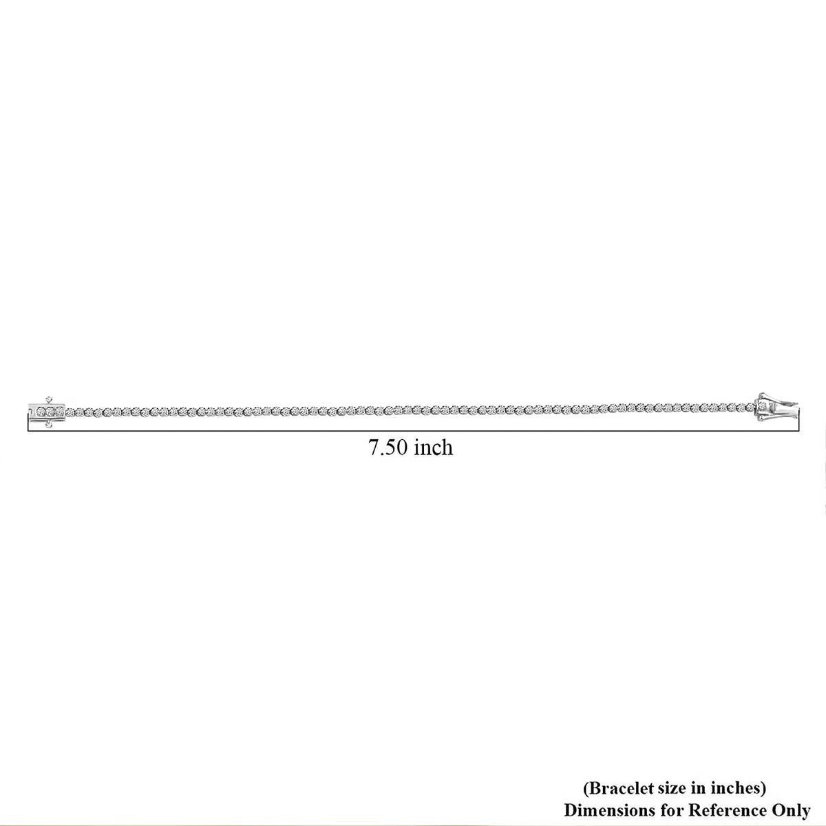 D'Joy Lab Grown Diamant I2-I3 Armband ca. 16.5 cm 925 Silber Rhodiniert ca. 1,00 ct.