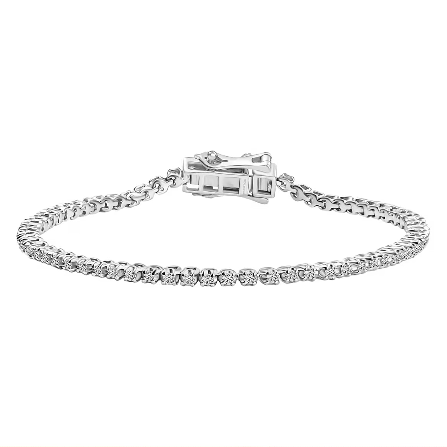 D'Joy Lab Grown Diamant I2-I3 Armband ca. 20 cm 925 Silber Rhodiniert ca. 1,00 ct.