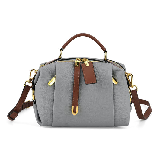 Elegante Leder Crossbody Tasche im Minimal Design 23 x 12 x 16 cm Hellblau