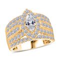 Lab Grown Diamant Ring 925 Silber Vergoldet (Größe 20.00) ca. 2,92 ct